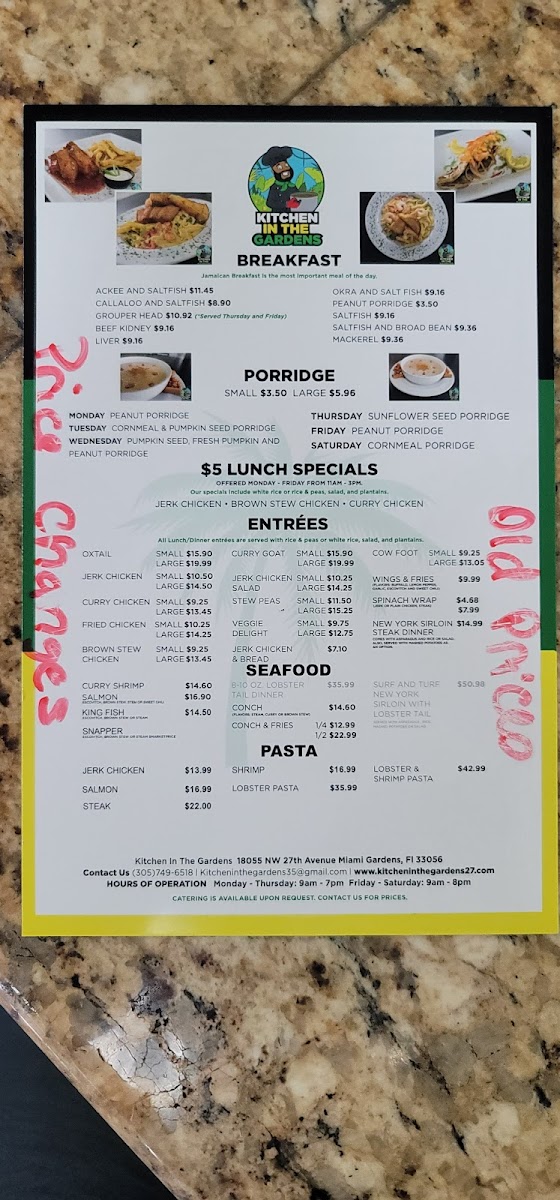 Menu Kitchen In The Gardens Caribbean Restaurant-2